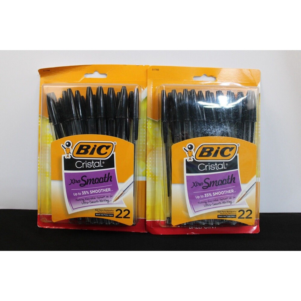 BIC Cristal Xtra Smooth Ballpoint Pen, Medium Point (1.0mm), Black, 44-Count